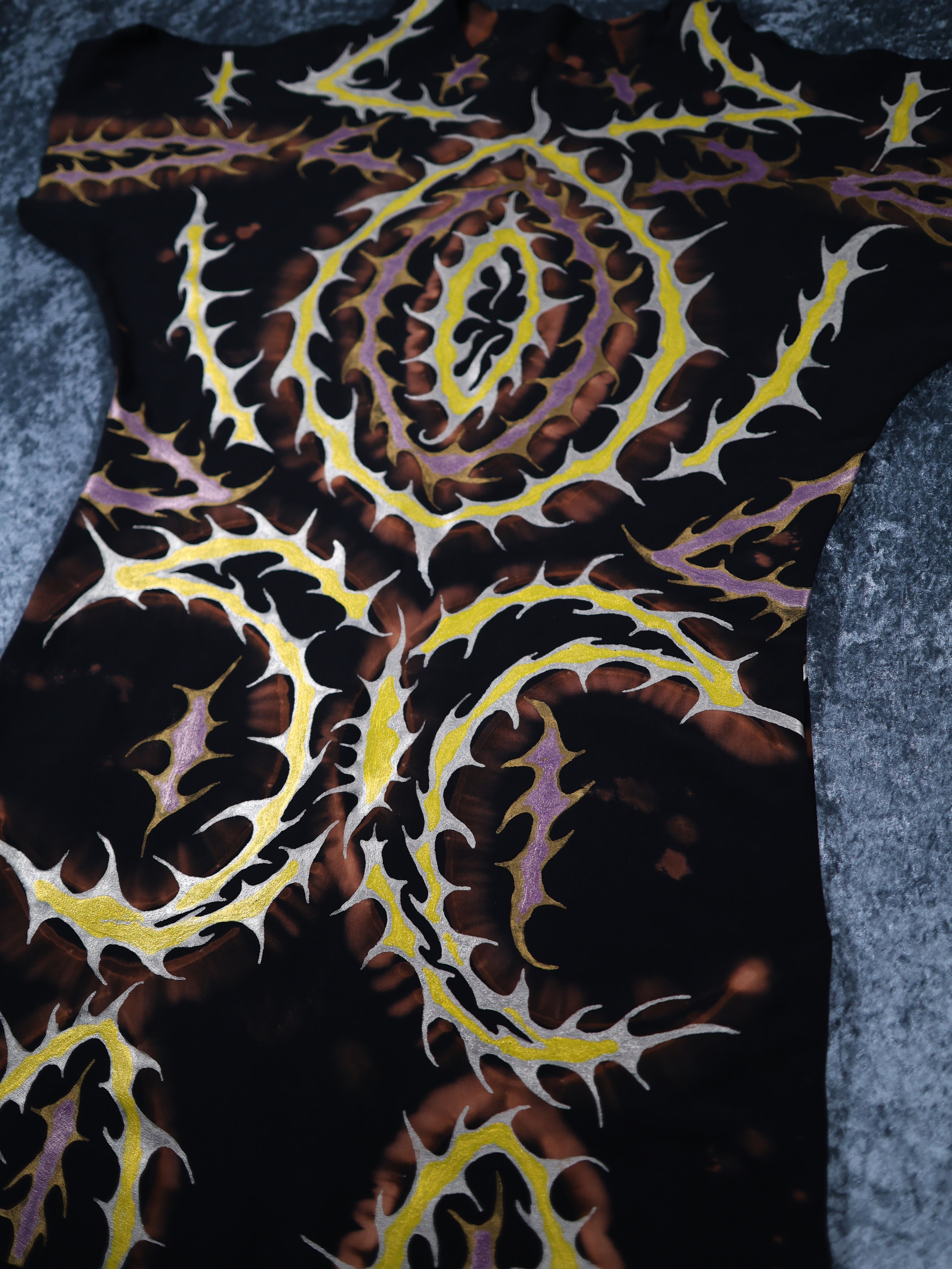 Hand Painted Organic Cotton T-Shirt Dress - Helena - Dawn Dragon