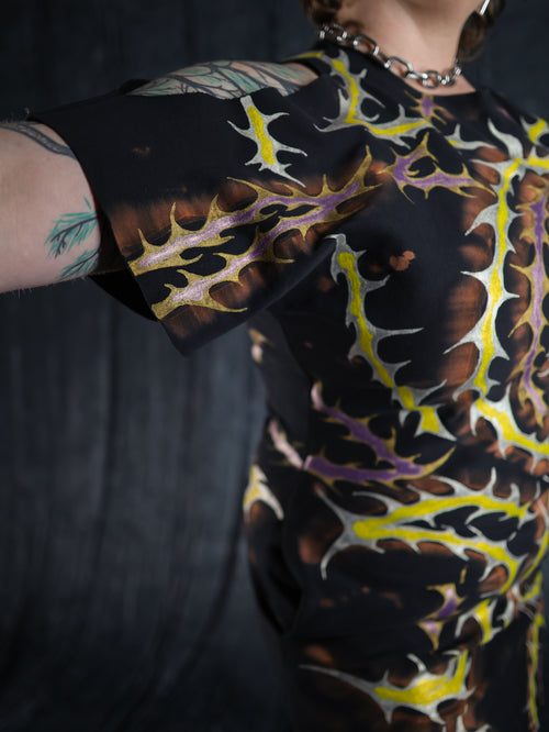 Hand Painted Organic Cotton T-Shirt Dress - Helena - Dawn Dragon