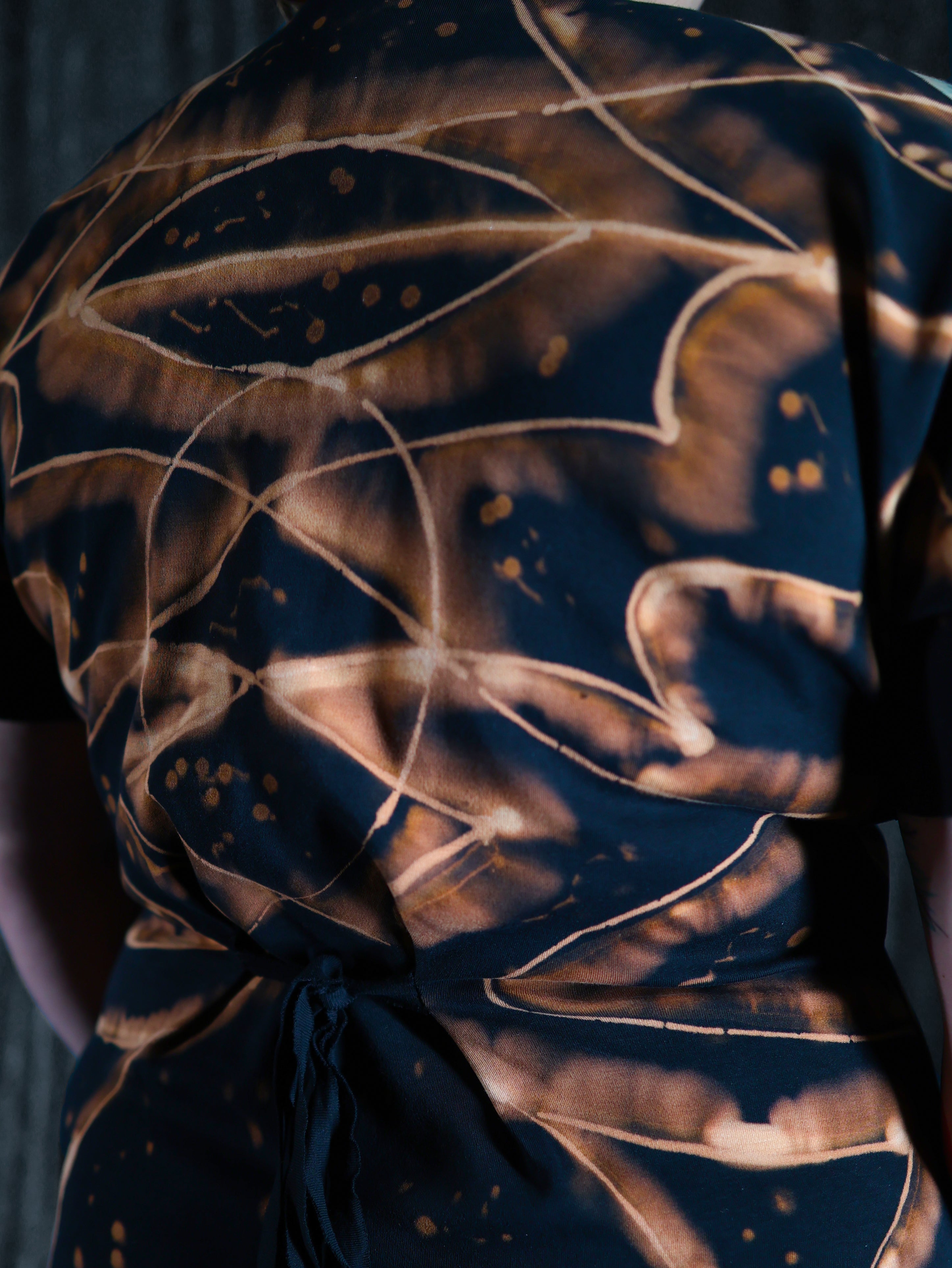Hand Dyed Organic Cotton T-Shirt Dress - Helena - Fire Dragon