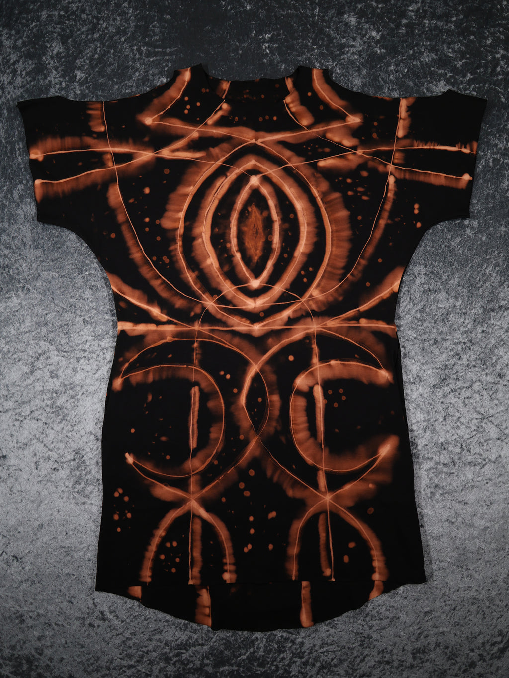 Hand Dyed Organic Cotton T-Shirt Dress - Helena - Fire Dragon