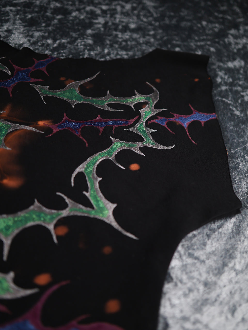 Hand Painted Organic Cotton T-Shirt Dress - Helena - Dusk Dragon