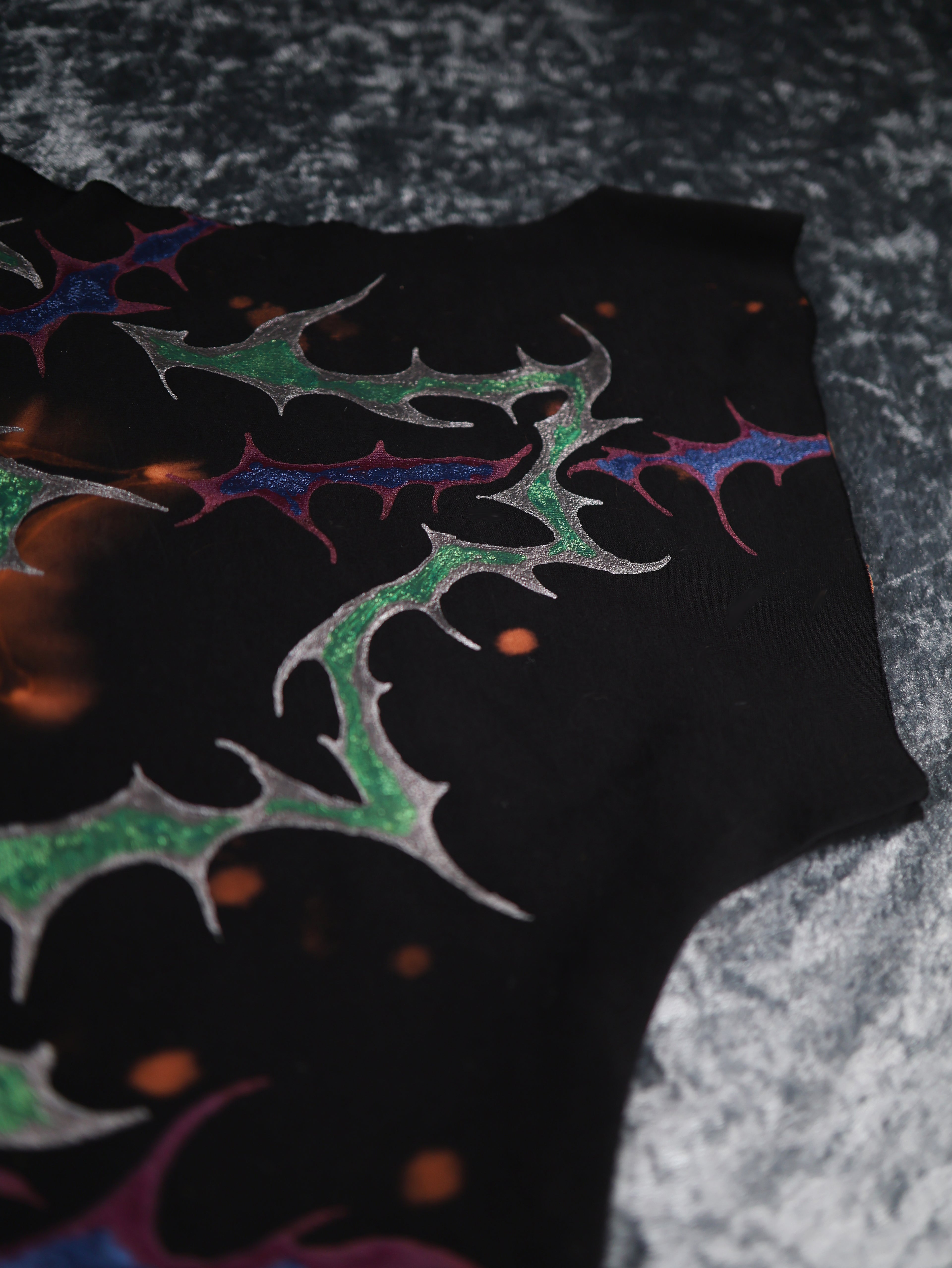 Hand Painted Organic Cotton T-Shirt Dress - Helena - Dusk Dragon