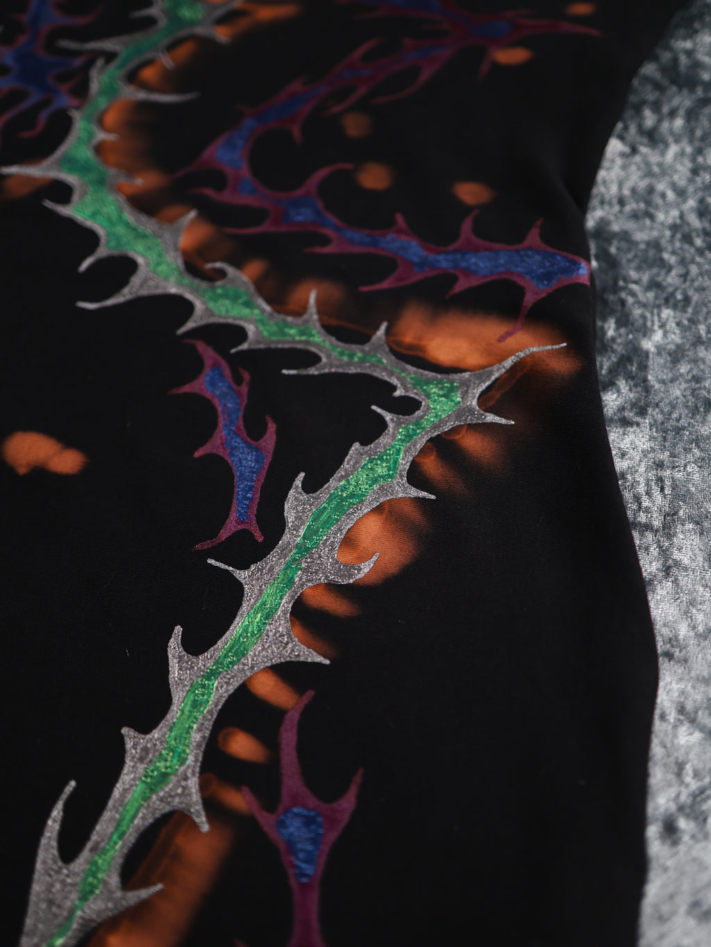 Hand Painted Organic Cotton T-Shirt Dress - Helena - Dusk Dragon