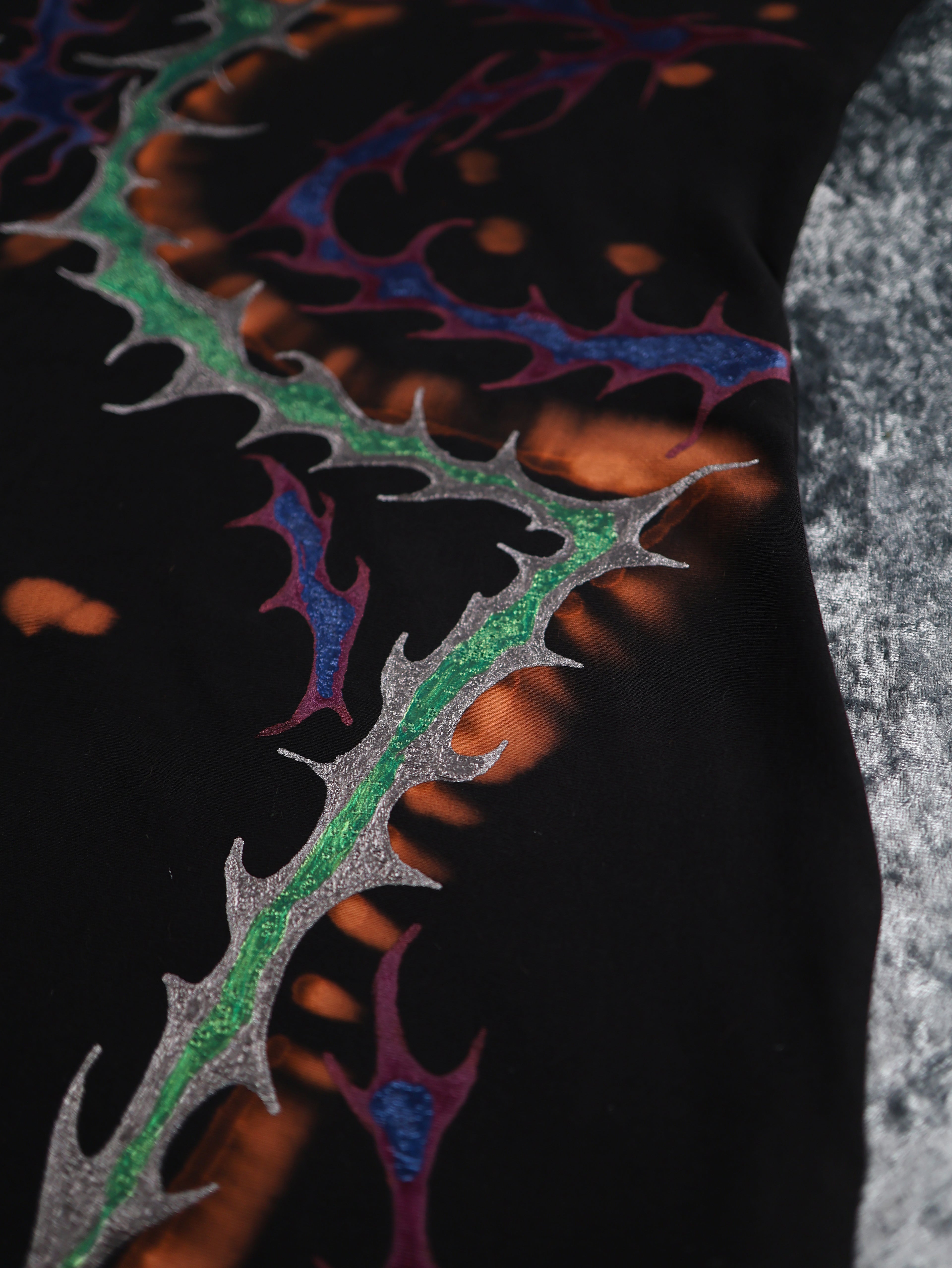 Hand Painted Organic Cotton T-Shirt Dress - Helena - Dusk Dragon