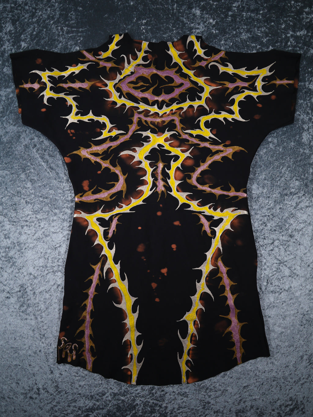 Hand Painted Organic Cotton T-Shirt Dress - Helena - Dawn Dragon