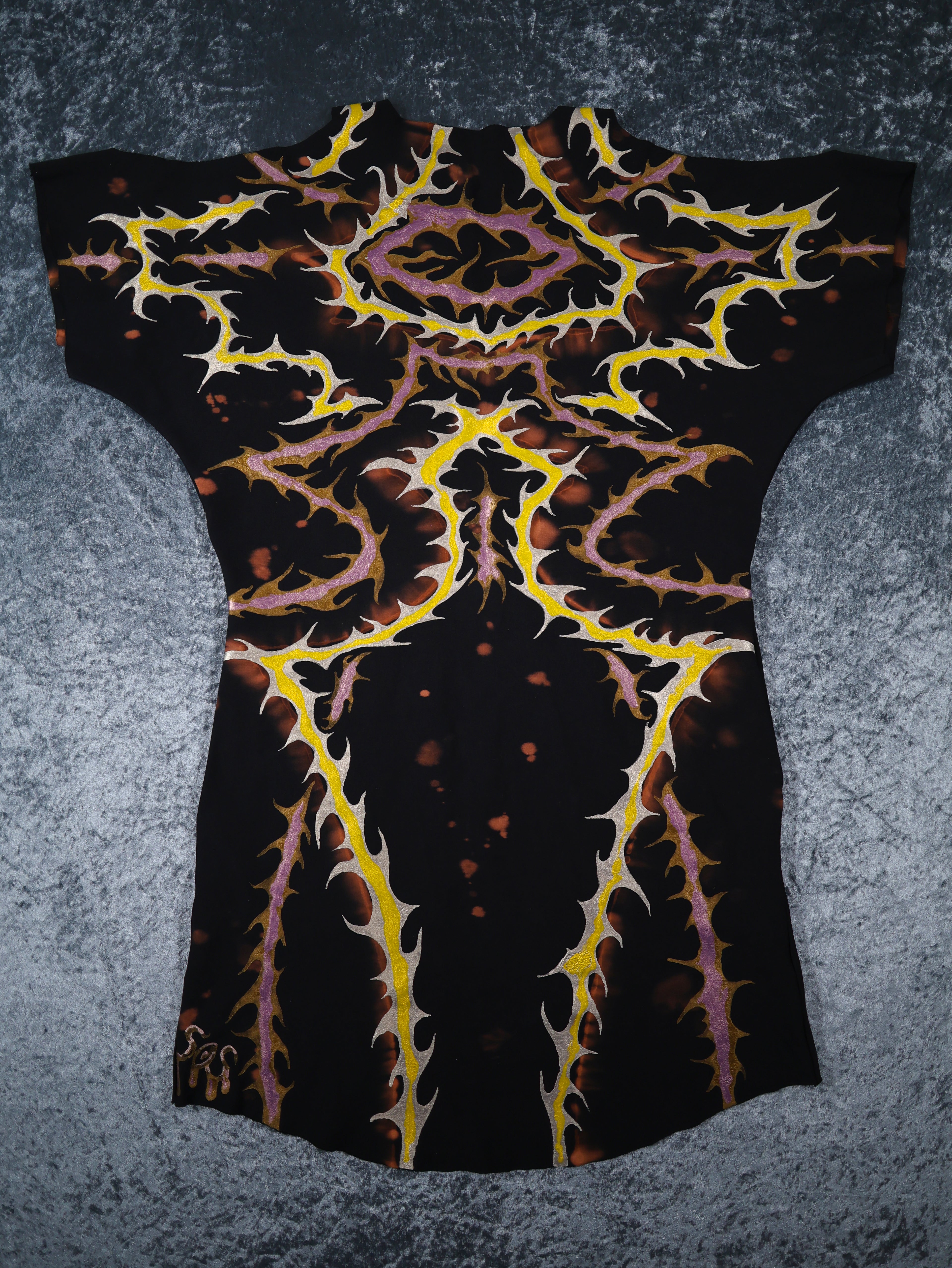 Hand Painted Organic Cotton T-Shirt Dress - Helena - Dawn Dragon