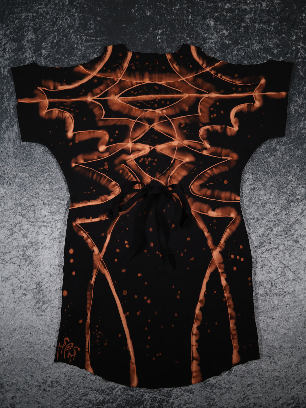 Hand Dyed Organic Cotton T-Shirt Dress - Helena - Fire Dragon