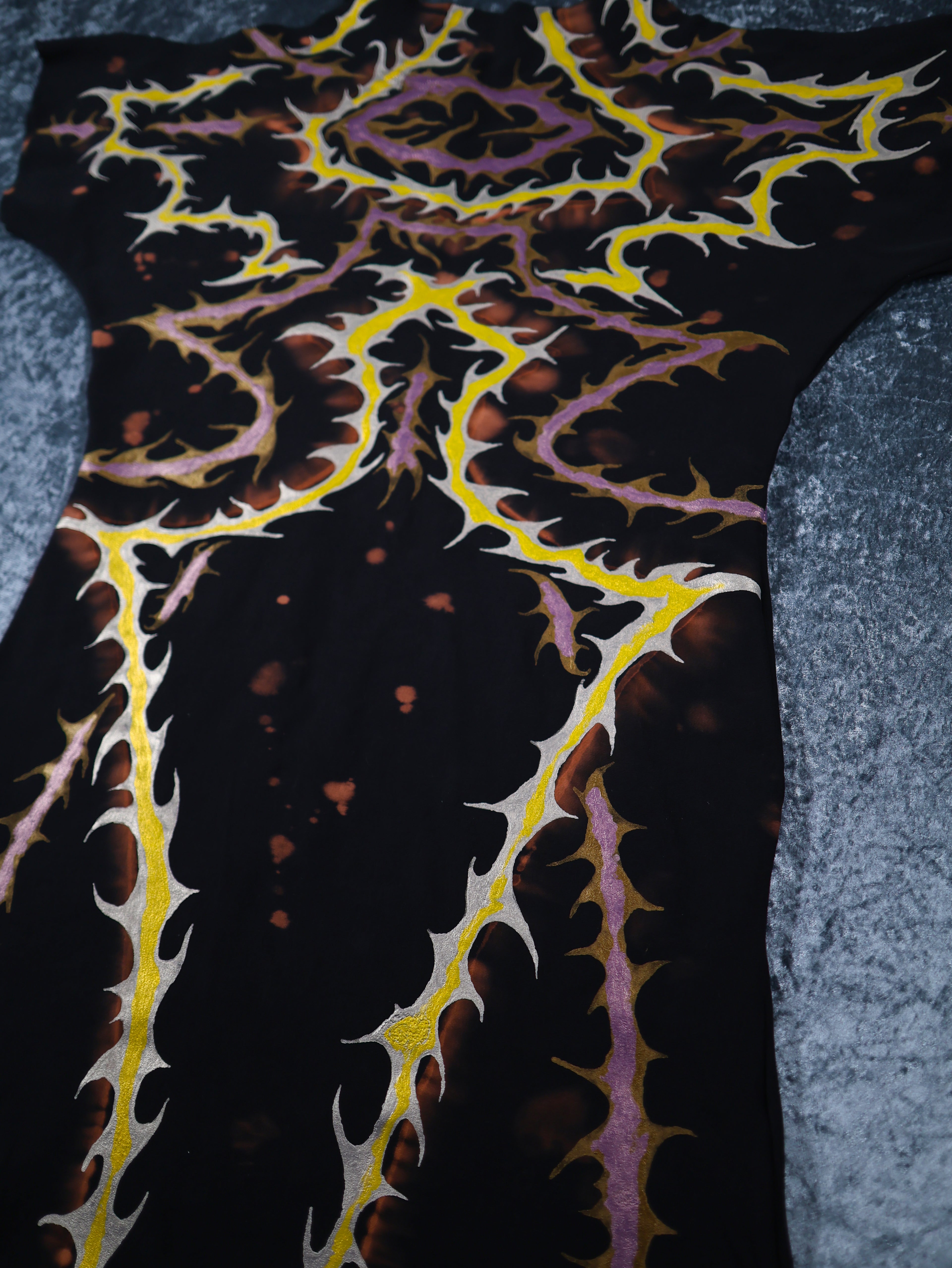 Hand Painted Organic Cotton T-Shirt Dress - Helena - Dawn Dragon