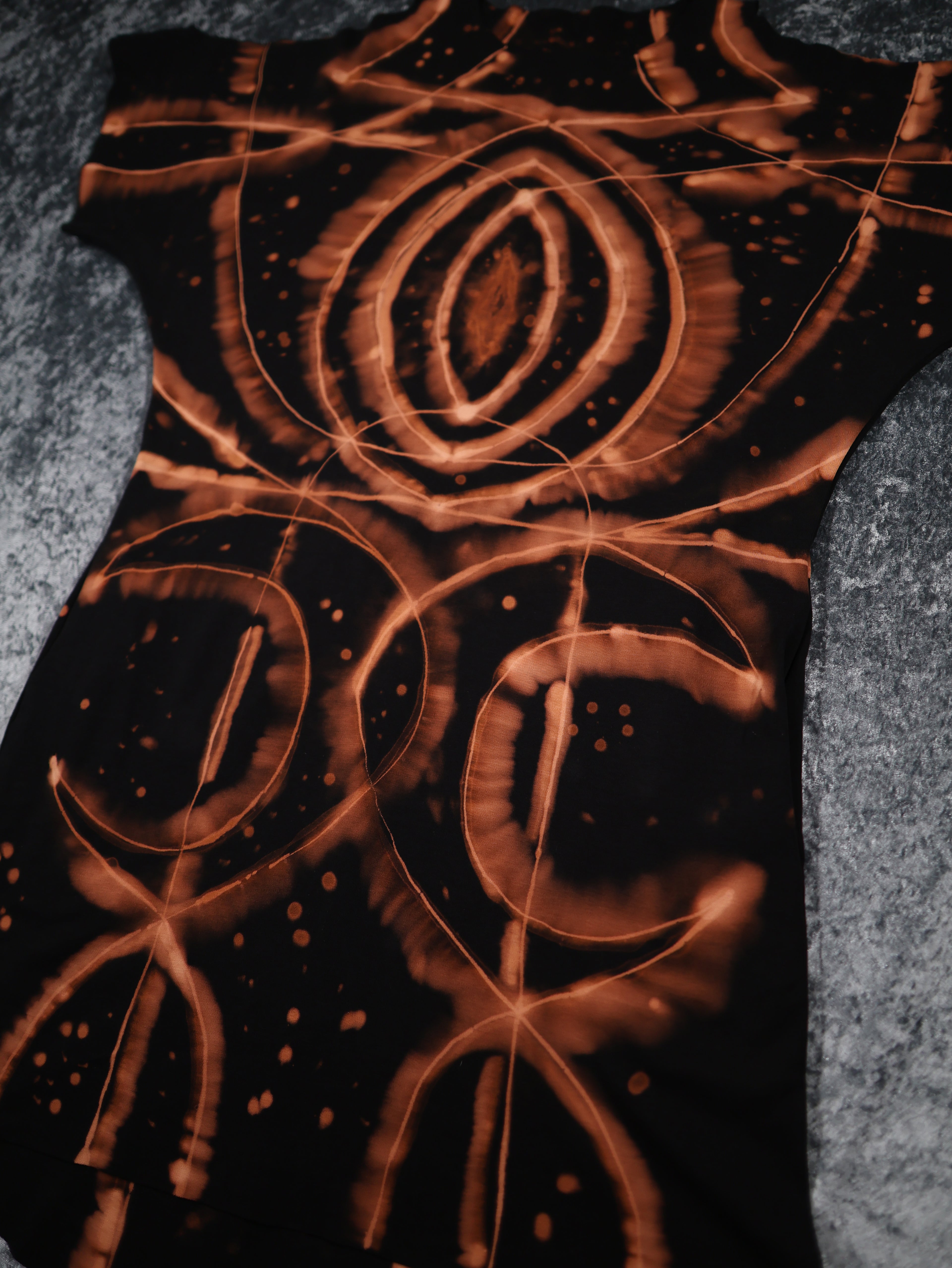 Hand Dyed Organic Cotton T-Shirt Dress - Helena - Fire Dragon